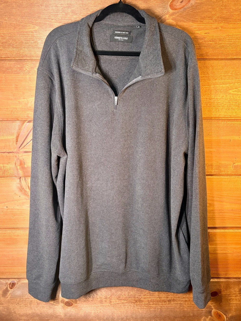Kenneth Cole Men's Charcoal Gray Quarter Zip Pullover Size XL 🩶